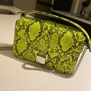 Small Neon Snake Print Crossbody Bag